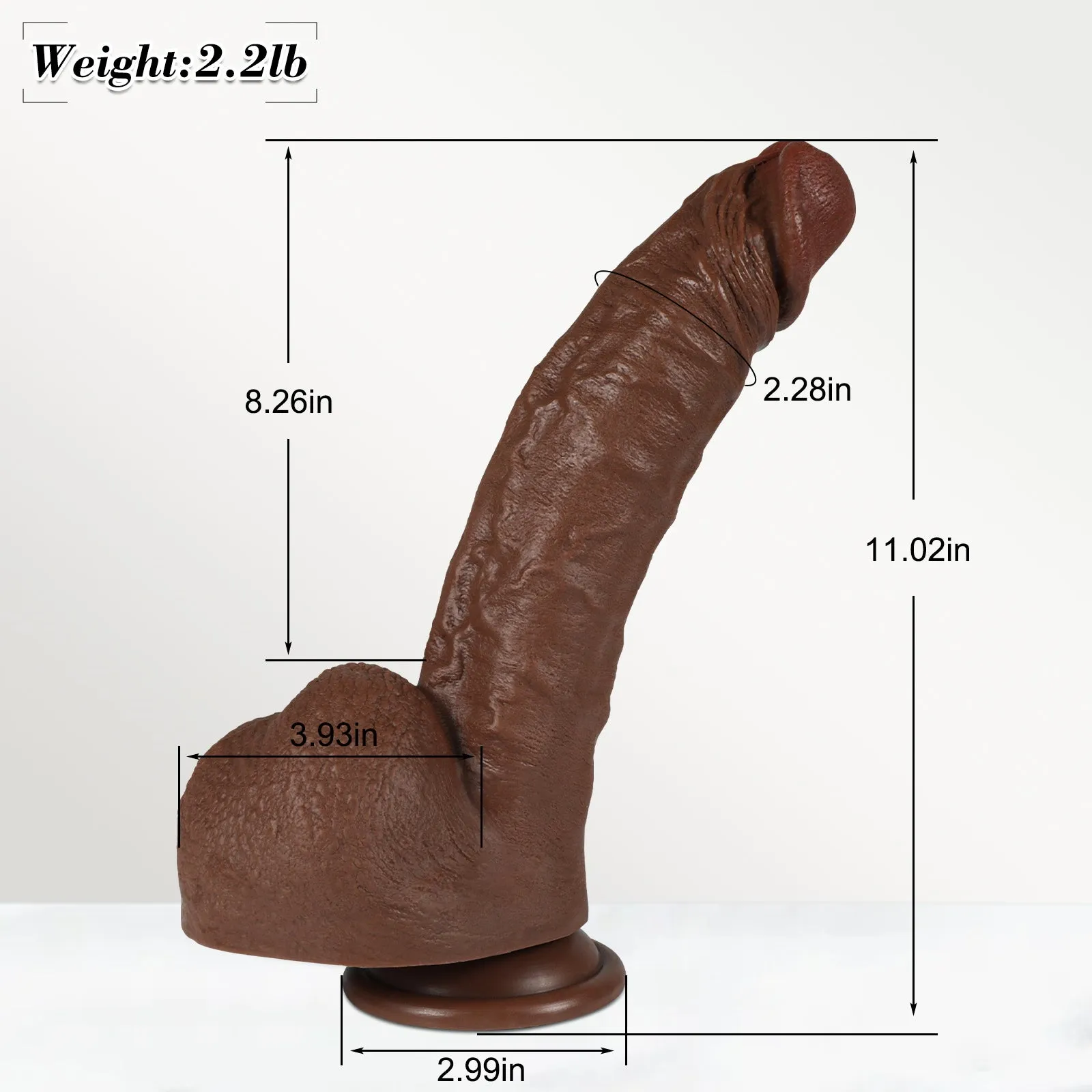 11-Inch Realistic Big Black Dildo