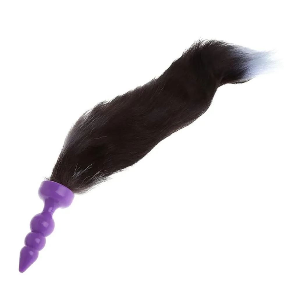 16 Black Cat Tail Silicone Plug