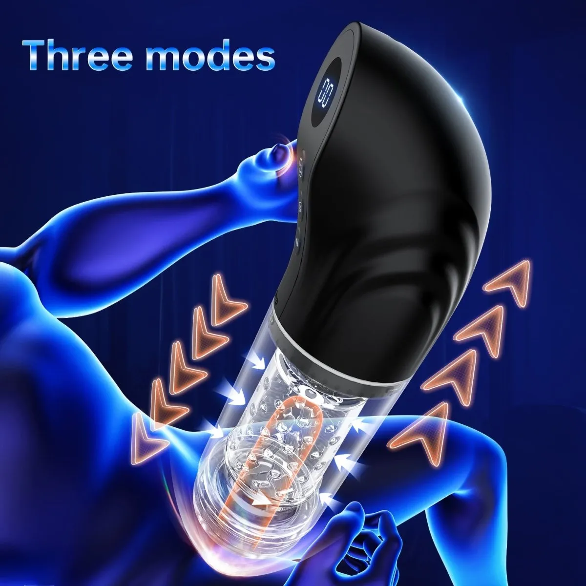 3 in 1 Automatic Men Masturbator with LCD Dsiplay Male Sex Toy