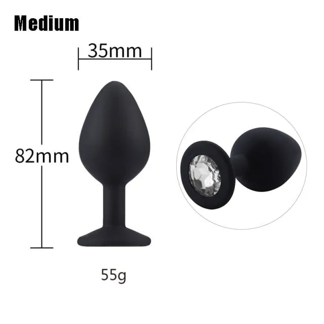 3 sizes 8 Colors Jeweled Silicone Plug