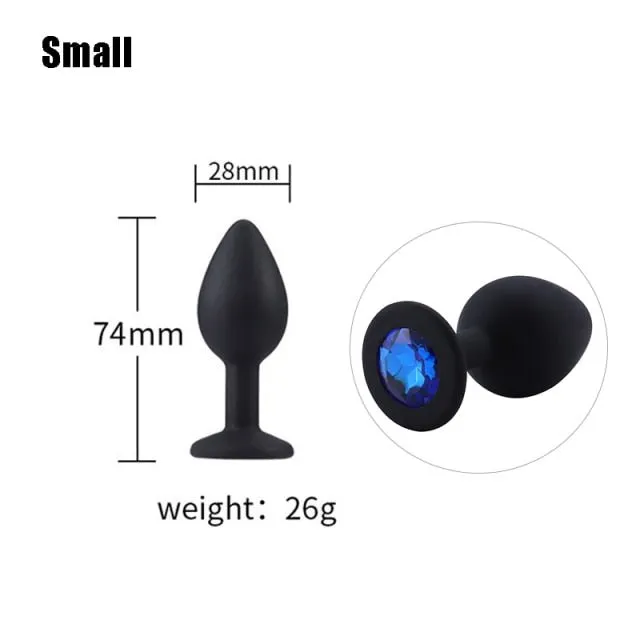 3 sizes 8 Colors Jeweled Silicone Plug