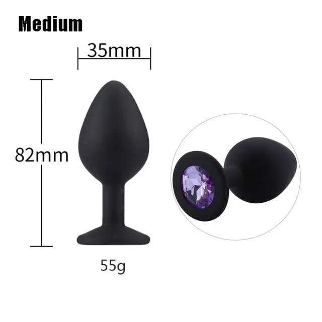 3 sizes 8 Colors Jeweled Silicone Plug