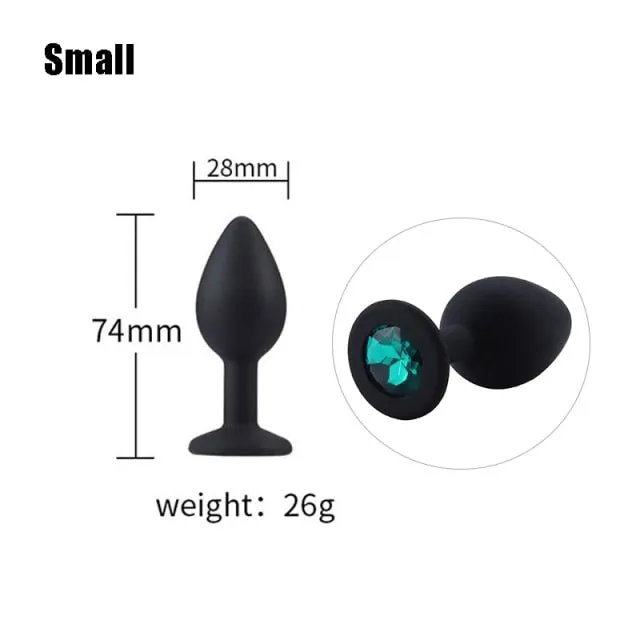 3 sizes 8 Colors Jeweled Silicone Plug