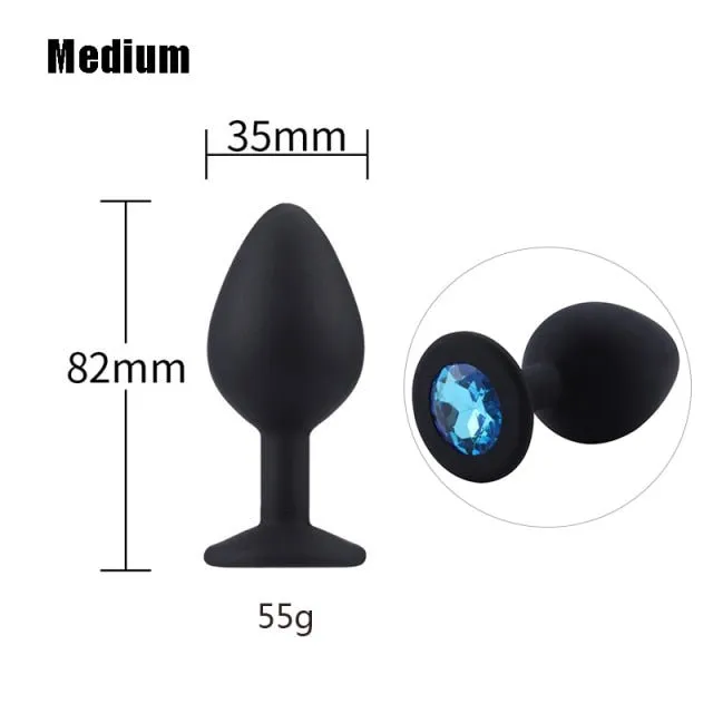 3 sizes 8 Colors Jeweled Silicone Plug