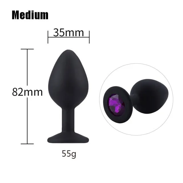 3 sizes 8 Colors Jeweled Silicone Plug