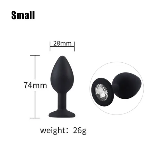 3 sizes 8 Colors Jeweled Silicone Plug