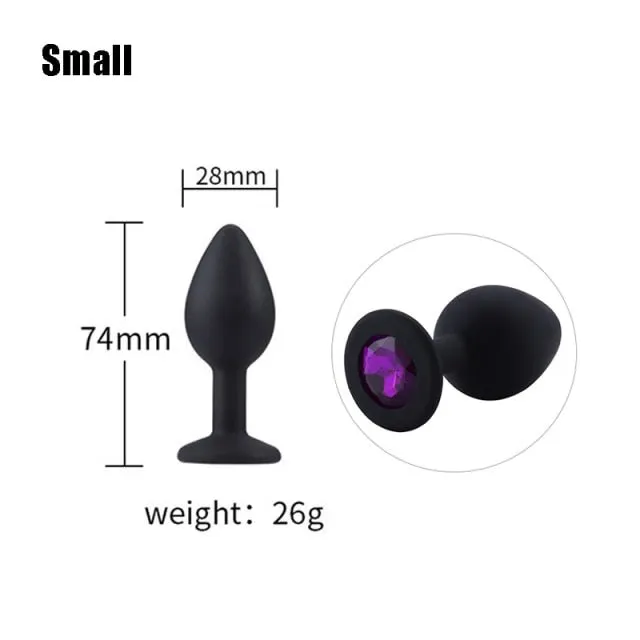 3 sizes 8 Colors Jeweled Silicone Plug
