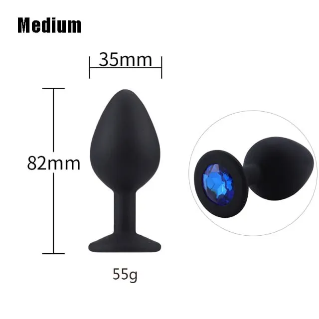 3 sizes 8 Colors Jeweled Silicone Plug