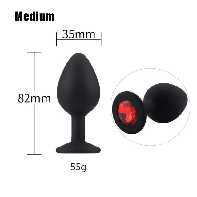 3 sizes 8 Colors Jeweled Silicone Plug