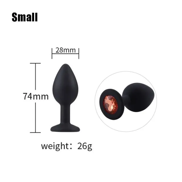 3 sizes 8 Colors Jeweled Silicone Plug