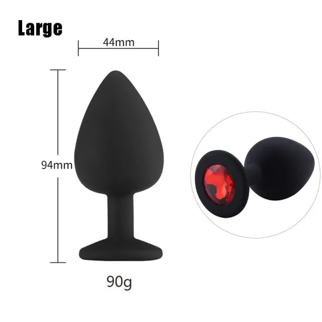 3 sizes 8 Colors Jeweled Silicone Plug