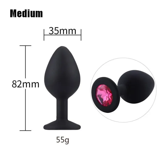 3 sizes 8 Colors Jeweled Silicone Plug