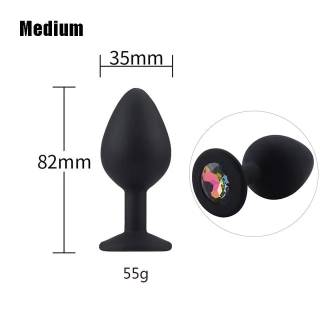 3 sizes 8 Colors Jeweled Silicone Plug