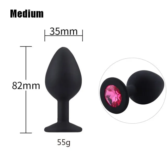 3 sizes 8 Colors Jeweled Silicone Plug