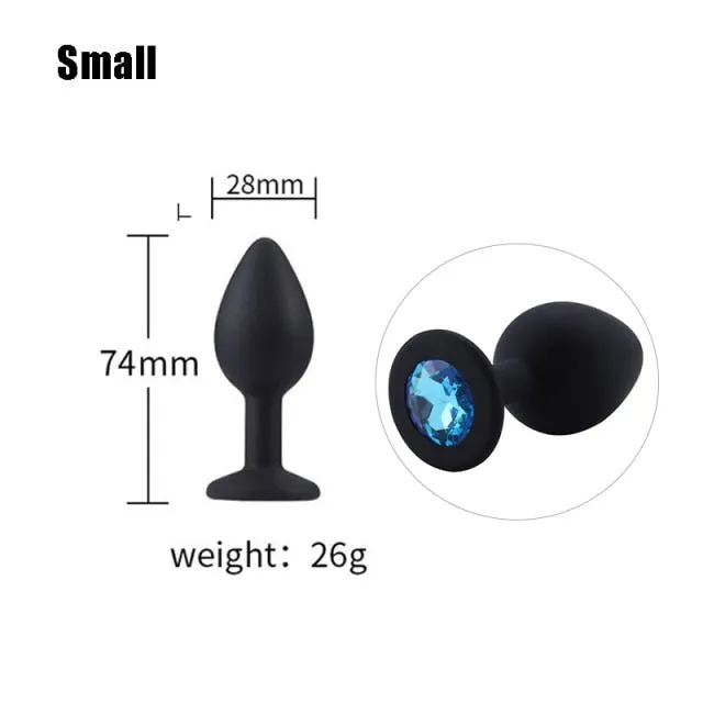 3 sizes 8 Colors Jeweled Silicone Plug