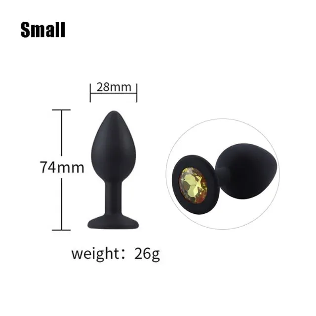 3 sizes 8 Colors Jeweled Silicone Plug