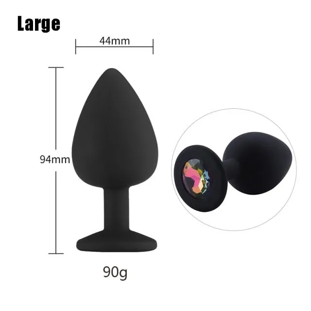 3 sizes 8 Colors Jeweled Silicone Plug
