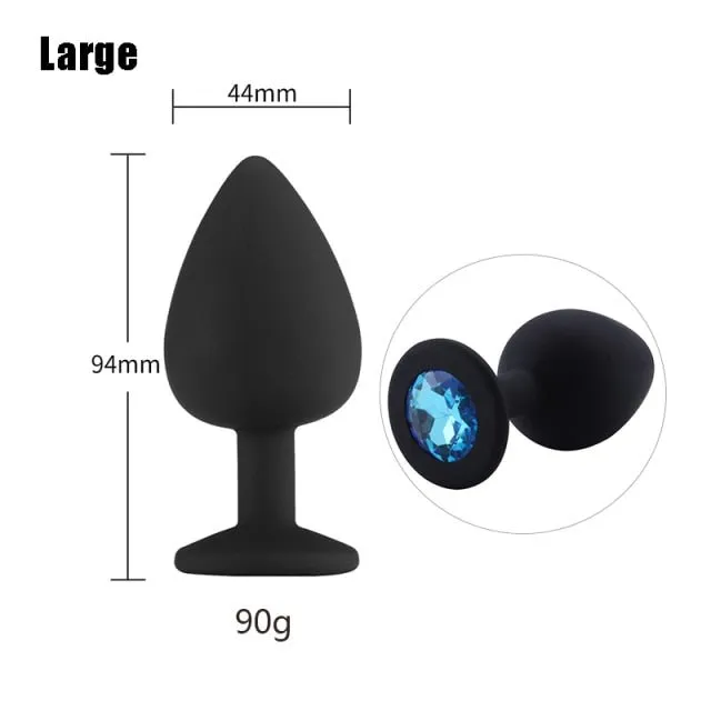 3 sizes 8 Colors Jeweled Silicone Plug