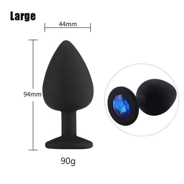 3 sizes 8 Colors Jeweled Silicone Plug