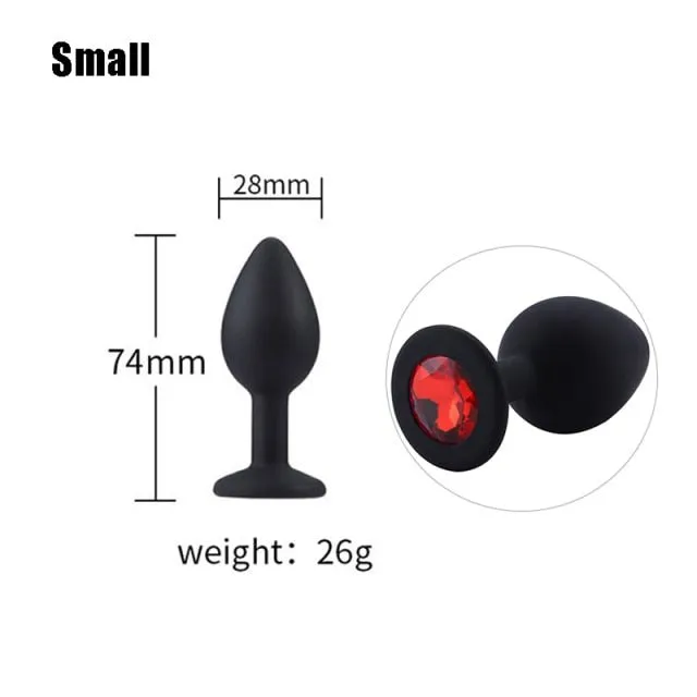 3 sizes 8 Colors Jeweled Silicone Plug