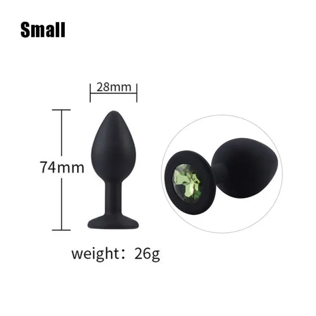 3 sizes 8 Colors Jeweled Silicone Plug