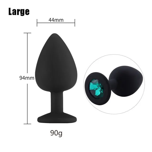 3 sizes 8 Colors Jeweled Silicone Plug