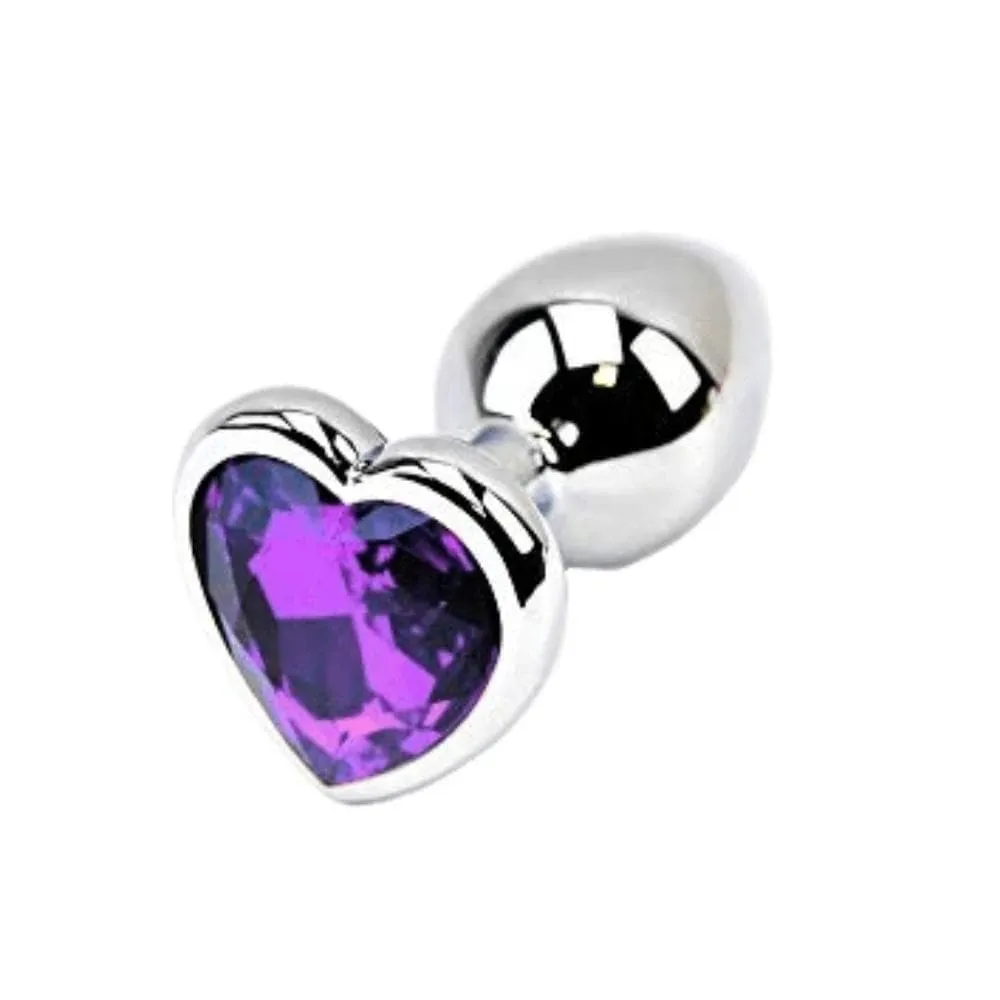 7 Colors Jeweled 3 Heart-shaped Metal Plug
