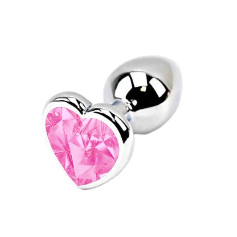 7 Colors Jeweled 3 Heart-shaped Metal Plug