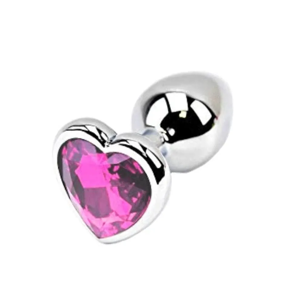7 Colors Jeweled 3 Heart-shaped Metal Plug