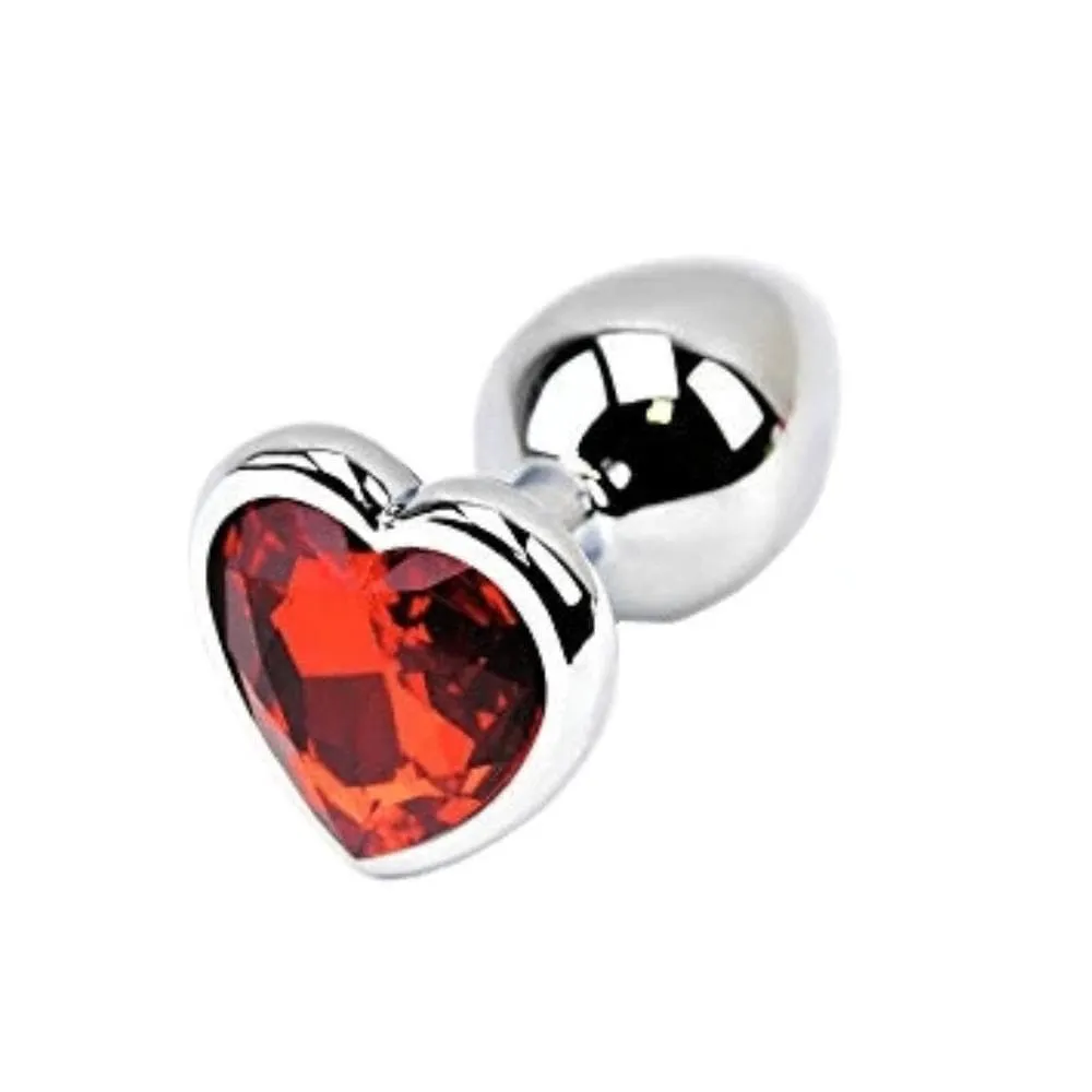 7 Colors Jeweled 3 Heart-shaped Metal Plug
