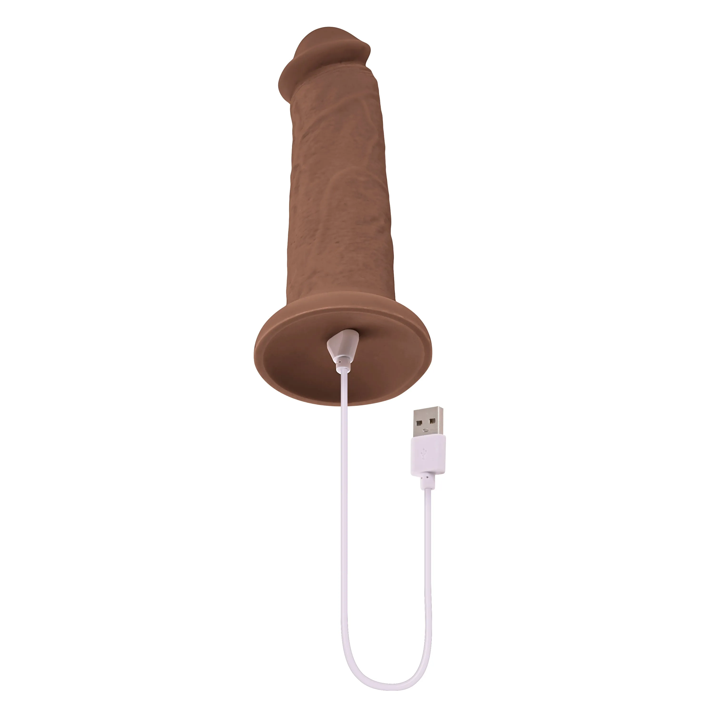 7 Girthy Vibrating Dong - Dark - Girthy Realistic Vibrating Dildo