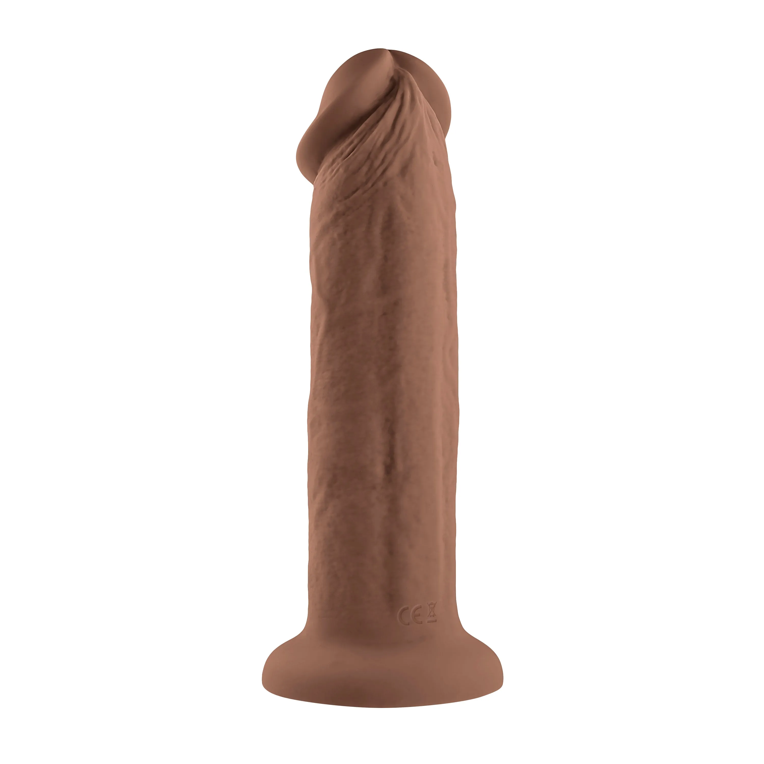 7 Girthy Vibrating Dong - Dark - Girthy Realistic Vibrating Dildo