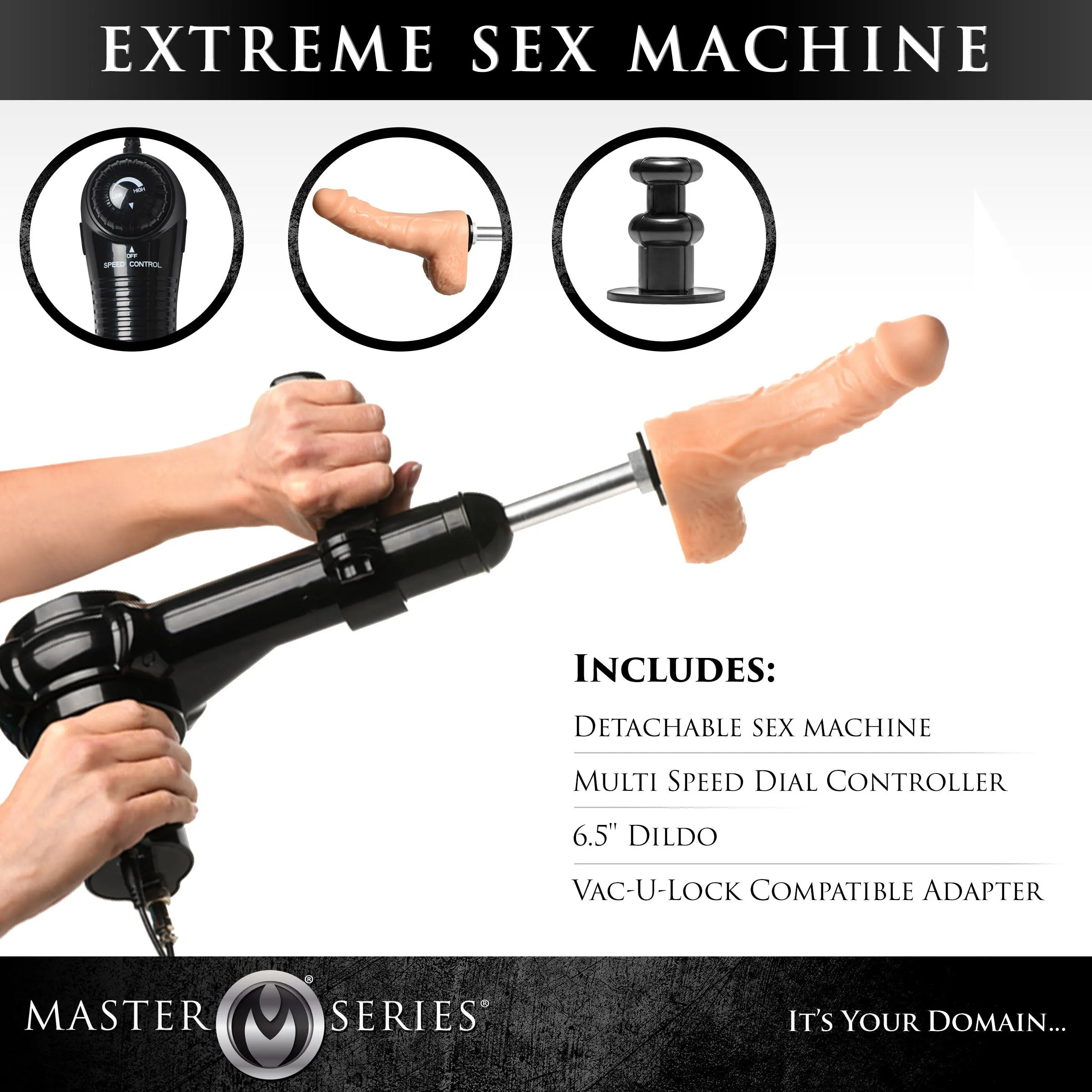Adjustable Bondage Chair with Sex Machine Attachment