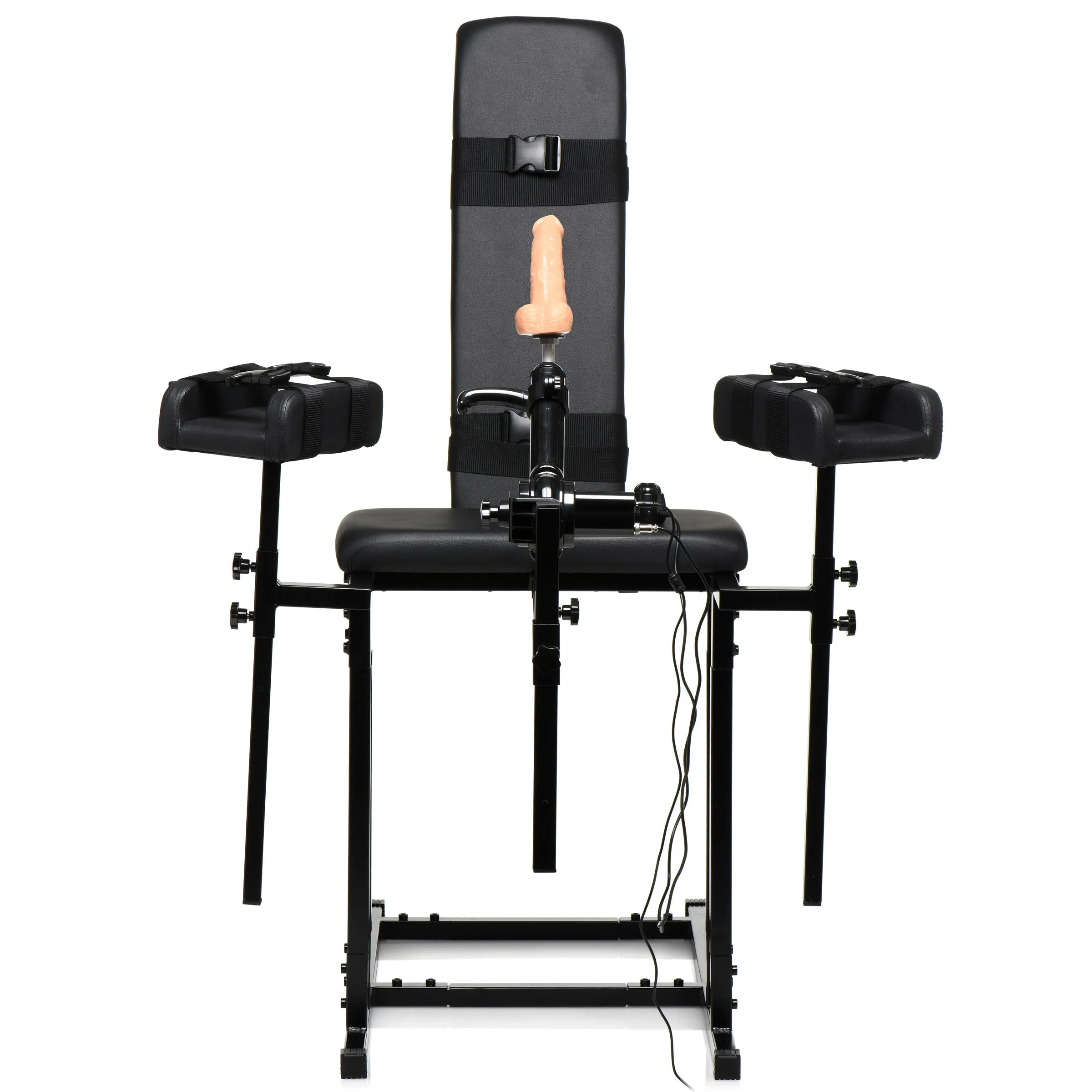 Adjustable Bondage Chair with Sex Machine Attachment