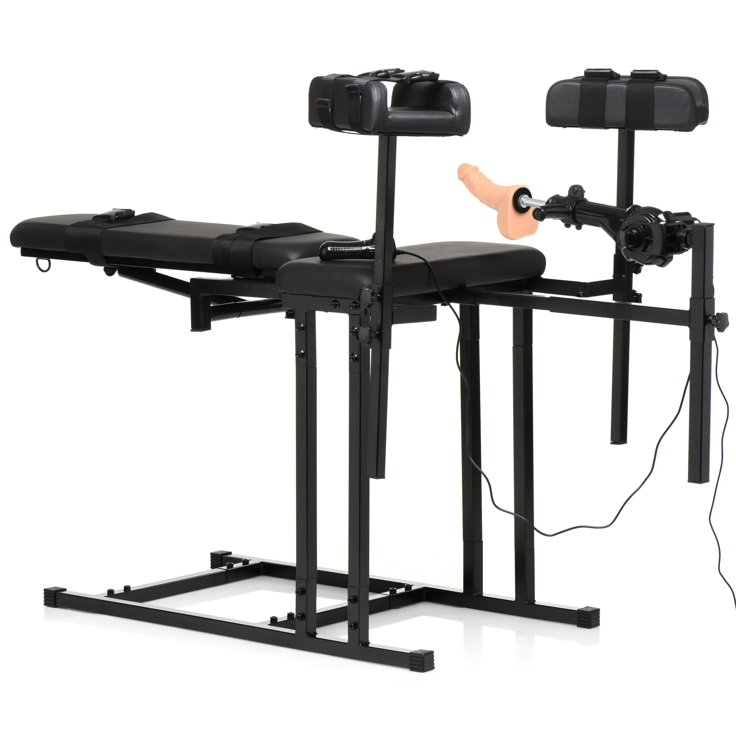 Adjustable Bondage Chair with Sex Machine Attachment