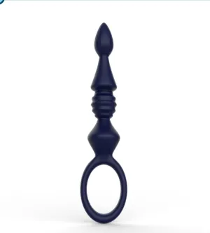 Andoni 3D Silicone Bead Anal Plug | Black | With Pull Ring |