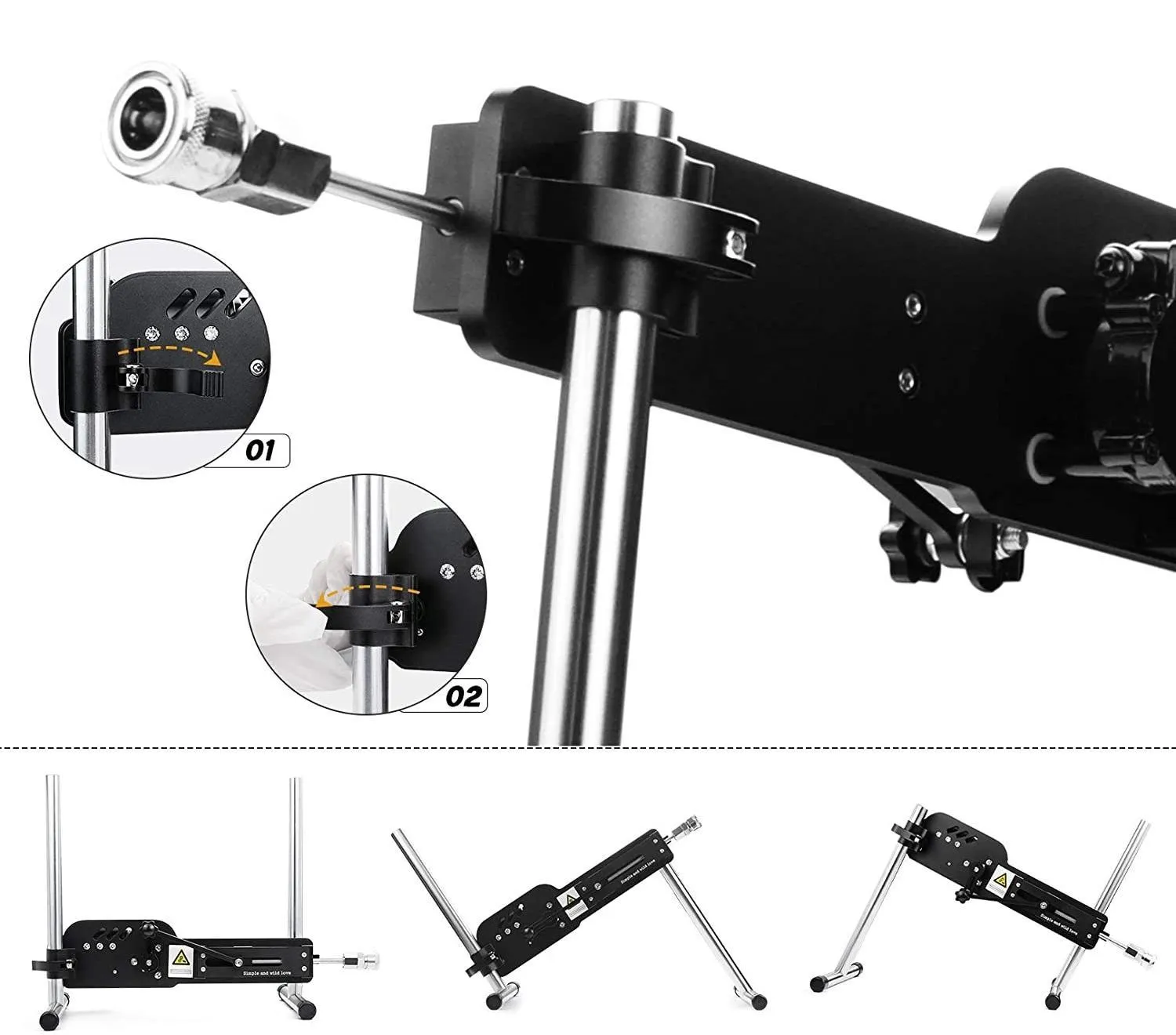 APP Controlled Sex Machine with Multiple Attachments