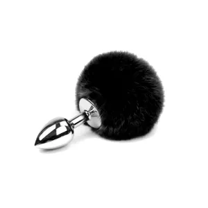 Black Bunny Tail Plug Metal. 3 3 Sizes