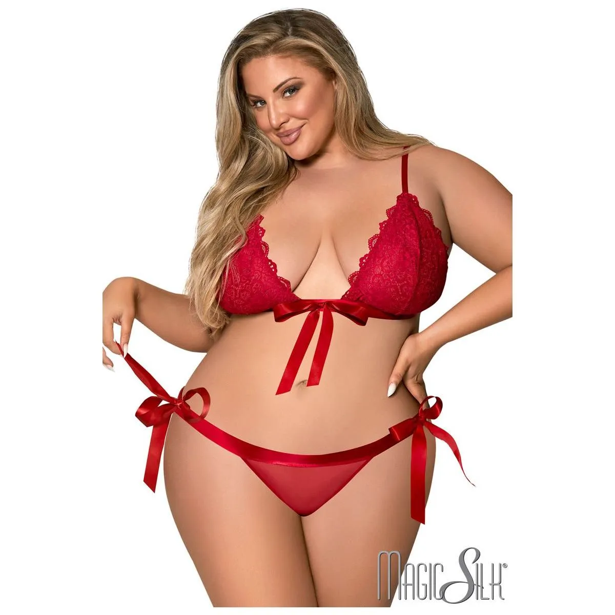 Bow Bra & Panty Set by Magic Silk