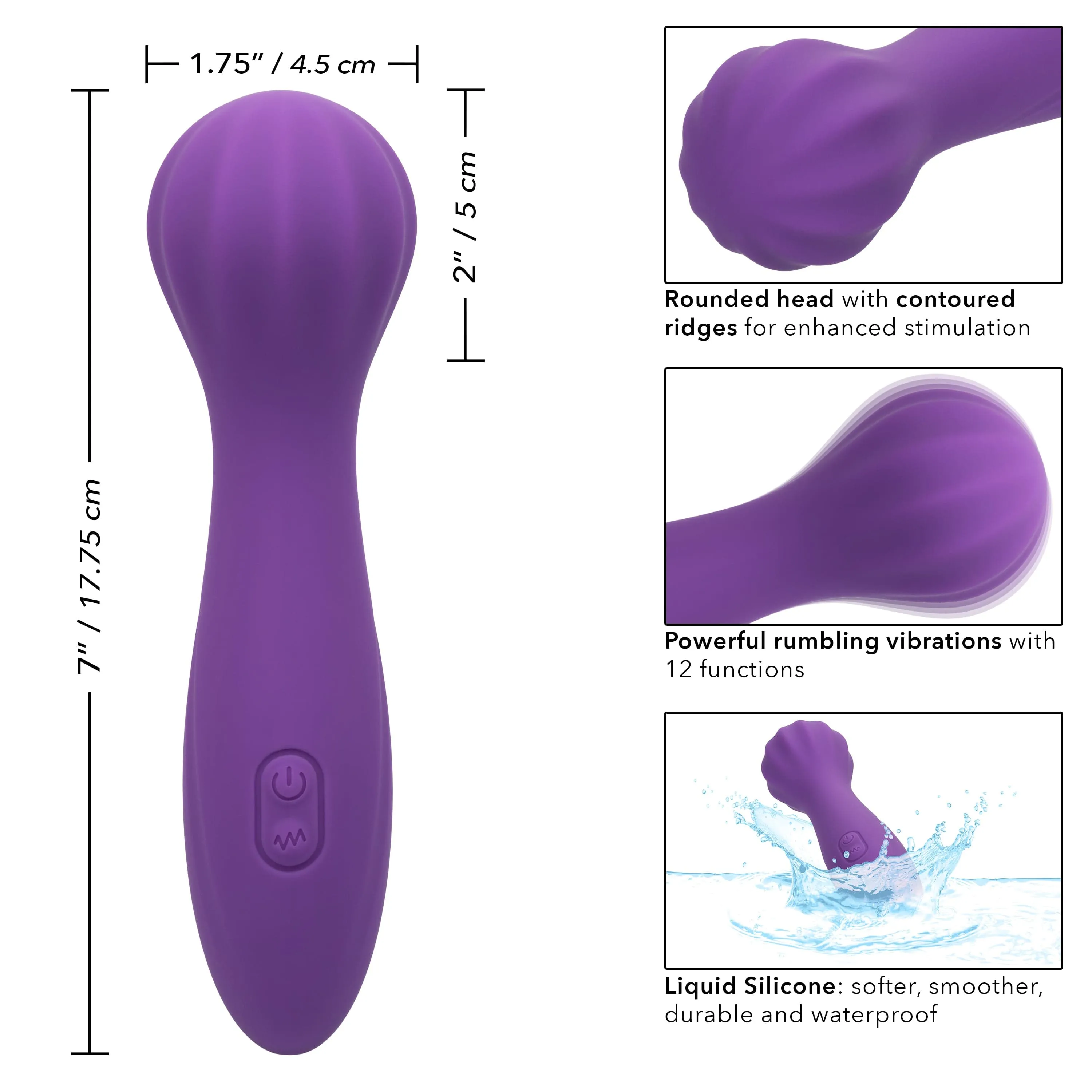 California Exotics - Stella Liquid Silicone O Wand Massager (Purple)