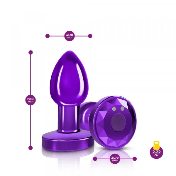 Cheeky Charms Purple Vibrating Metal Plug