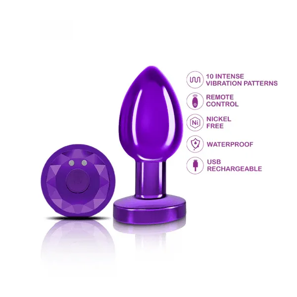 Cheeky Charms Purple Vibrating Metal Plug
