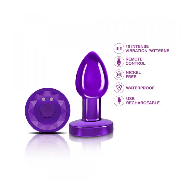 Cheeky Charms Purple Vibrating Metal Plug