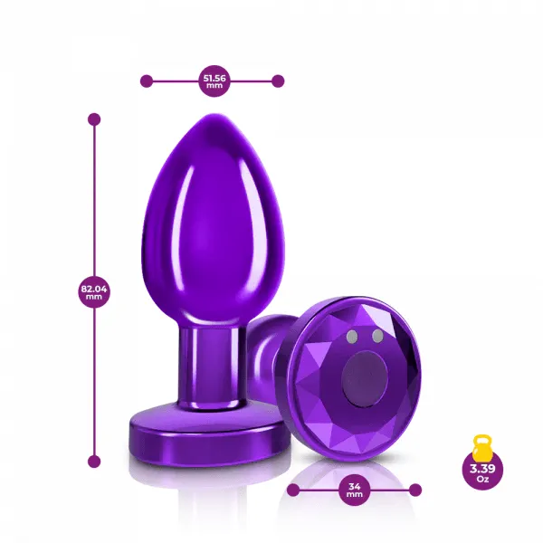 Cheeky Charms Purple Vibrating Metal Plug