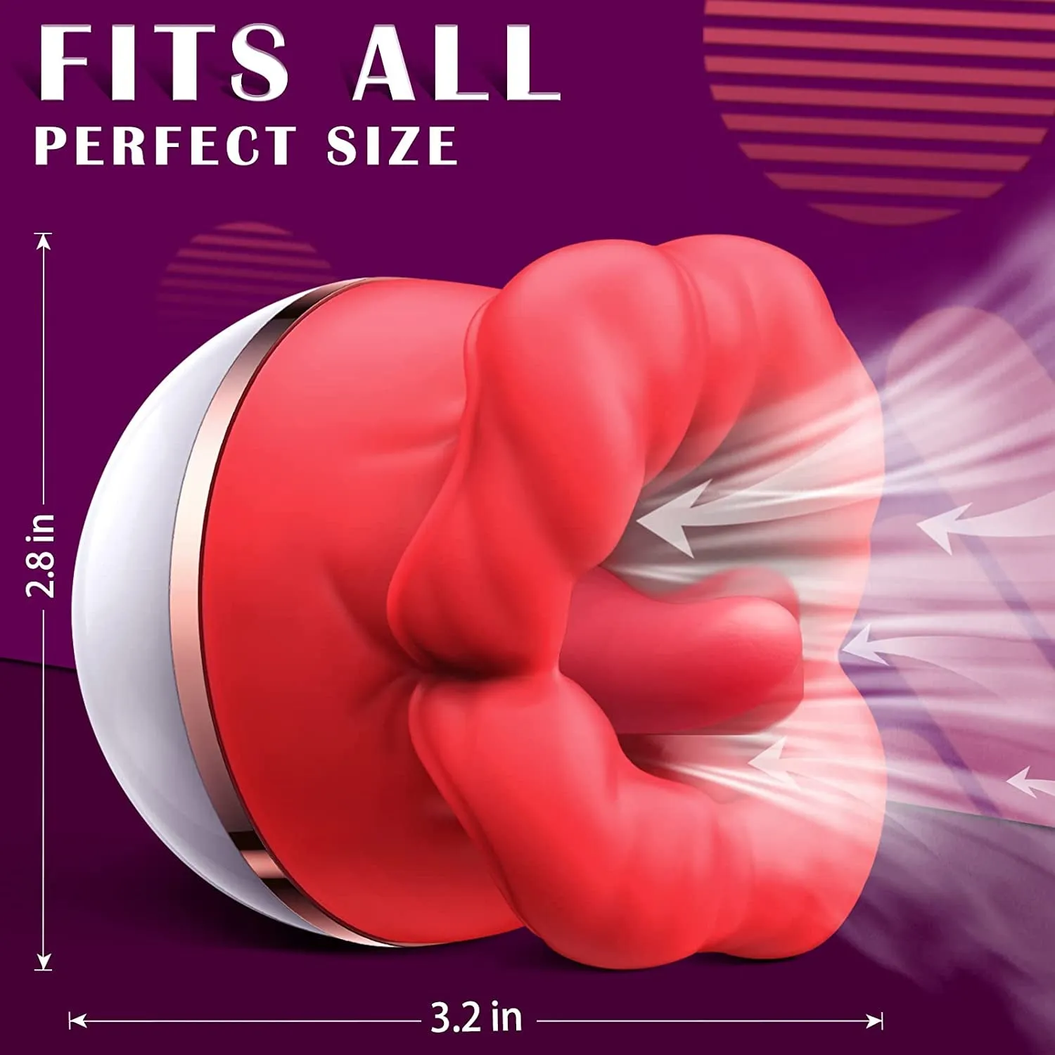 Clit Nipple Clamp Vibrator - Big Oral Sucking Licking Rose Sex Toys for Women