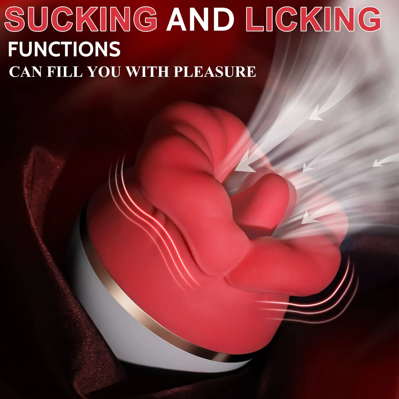 Clit Nipple Clamp Vibrator - Big Oral Sucking Licking Rose Sex Toys for Women