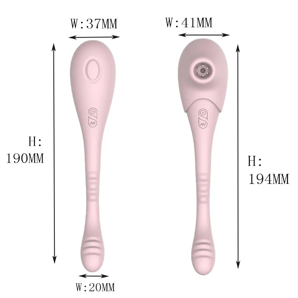 Clit Sucker Finger Prostate Massager - Double End Clitoral G Spot Vibrator
