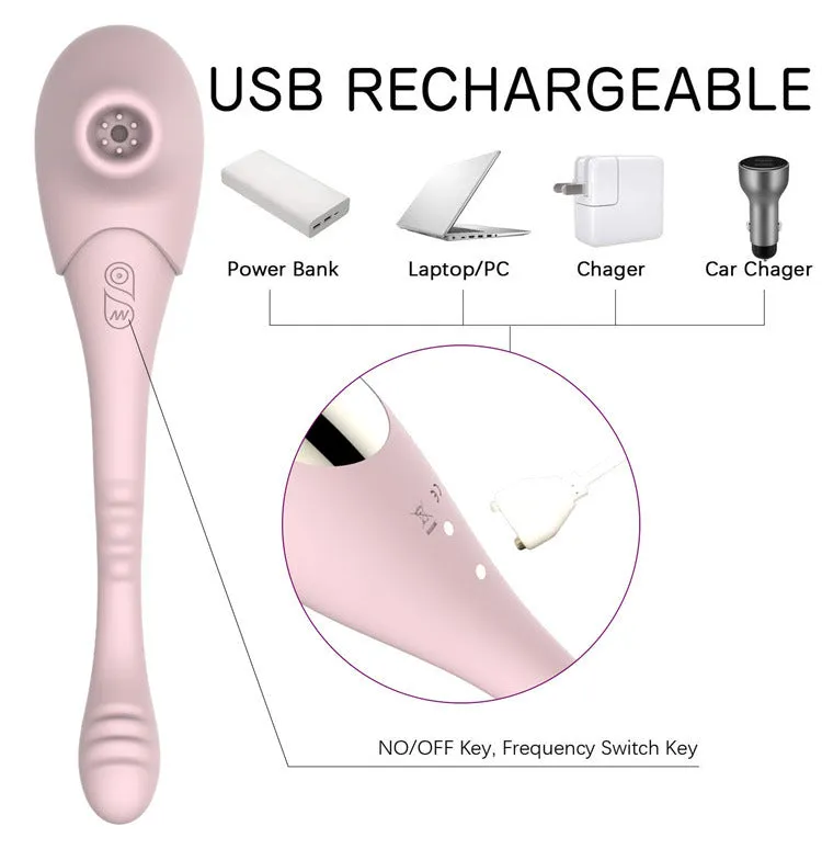 Clit Sucker Finger Prostate Massager - Double End Clitoral G Spot Vibrator