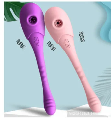 Clit Sucker Finger Prostate Massager - Double End Clitoral G Spot Vibrator