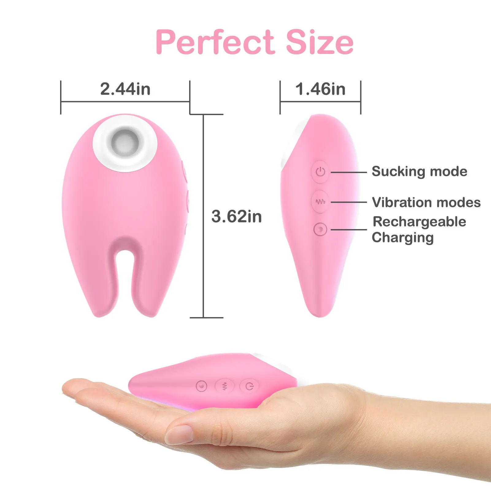 Clit Sucking Nipple Clamp Female Sex Toys - Extra Quiet Clitoral Vibrator